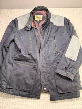 Vintage 80s Field & Stream Great Outdoors Field Jacket XL Gray Blue Canvas